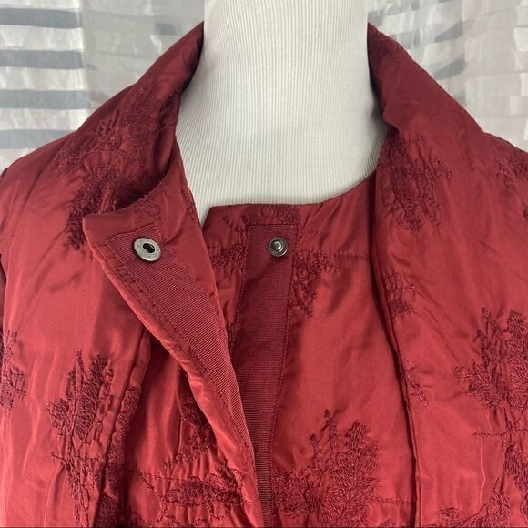 Cold water Creek Red Brocade Snap Up Jacket - Picture 3 of 9